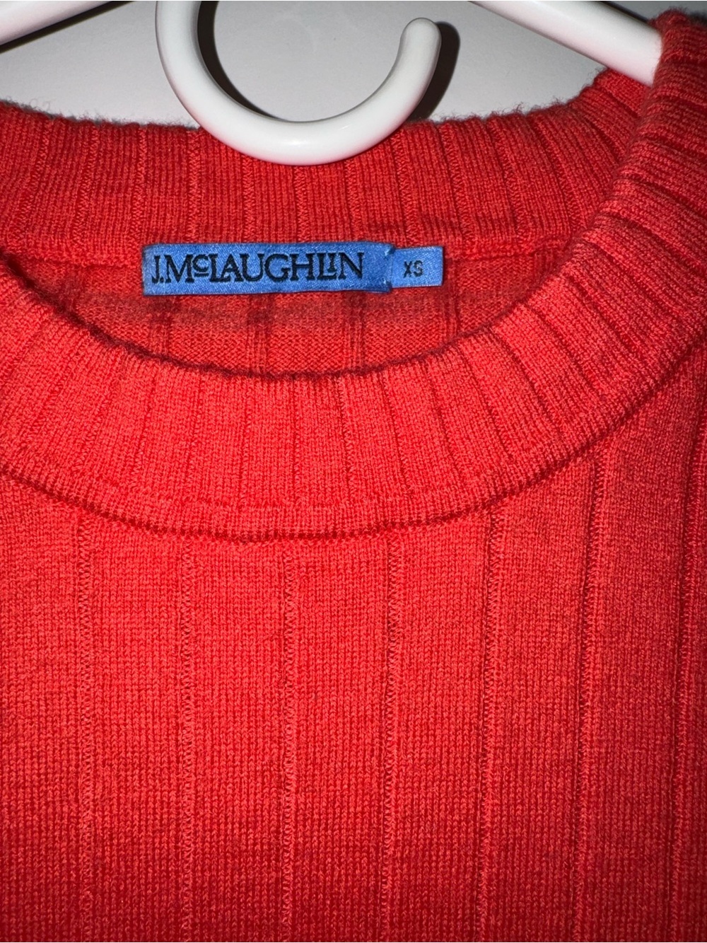 J. McLaughlin Coral Ribbed Sweater XS Long Sleeve Knit Top (has holes)see photos - Picture 3 of 6